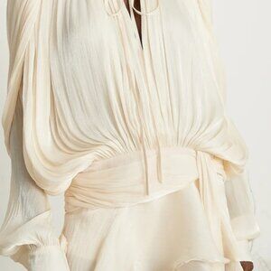 Cream Ruched Smocked Mini Sundress- New - XL